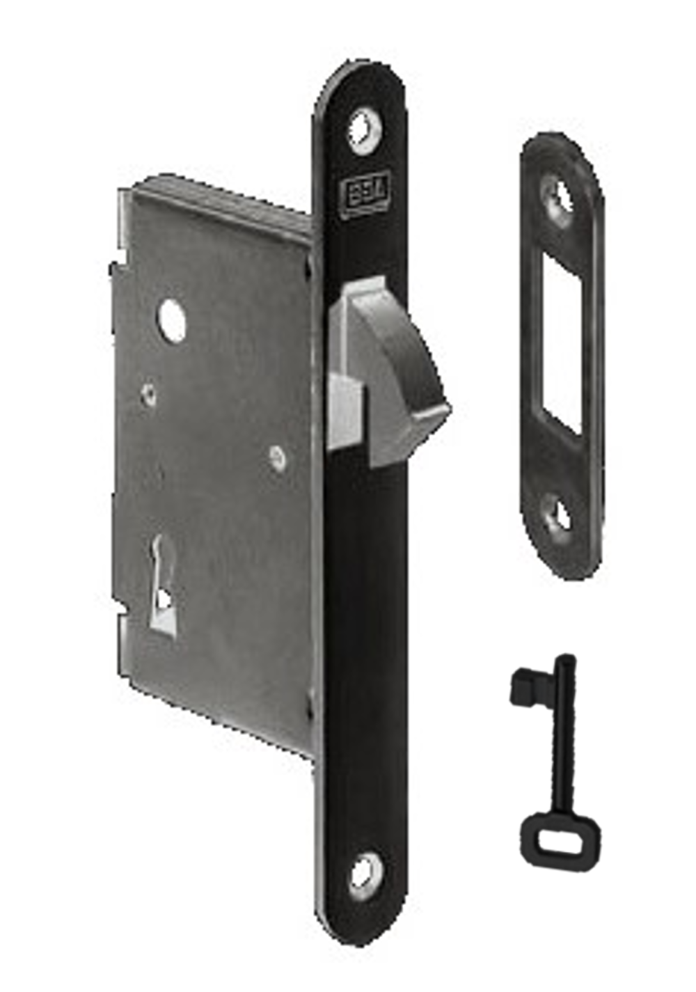CERRADURA DE CORREDERA CON LLAVE REF. L5 BLACK MATT