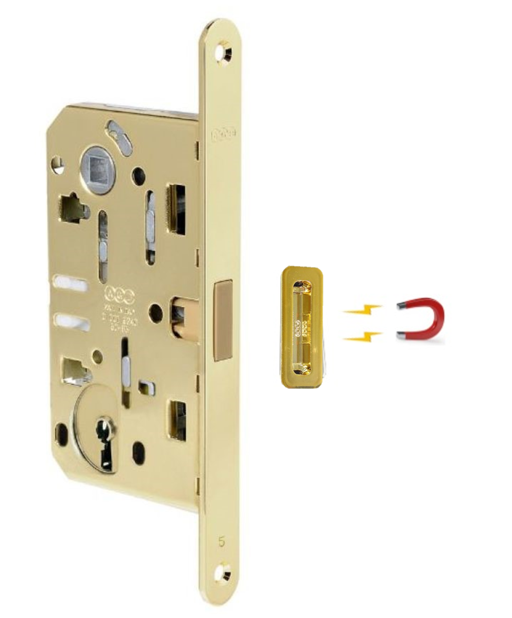 CERRADURA MAGNETICA L1 POLARIS (LLAVE NORMAL) o L3 POLARIS  (SIMPLE PASO) BRONCEADA (ITALIA)