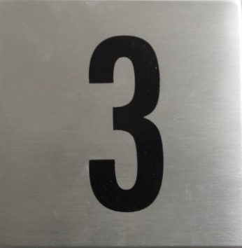 SEÑALETICA NÚMERO 3 CUADRADO (Venta hasta agotar stock)