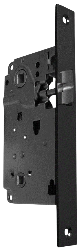 CERRADURA SIMPLE PASO REF. L3 50mm ACERO NIQUELADO NEGRO  (SIN LLAVE)