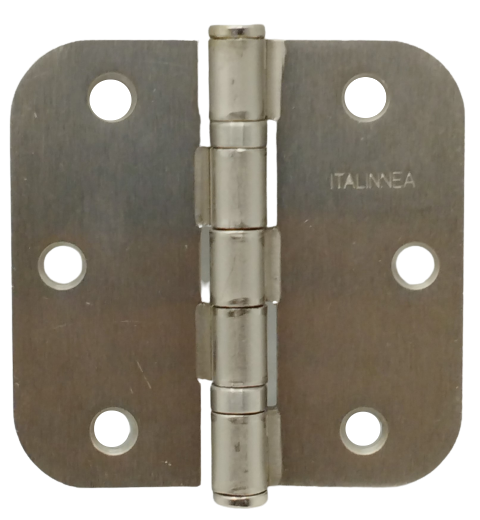 BISAGRA 469 ACERO NIQUELADO CANTO REDONDO 3.5"x3.5"x2.2mm 5/8 c/rodamiento