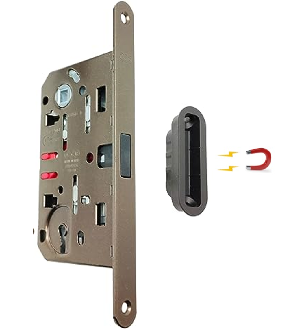 CERRADURA MAGNETICA L1 POLARIS( LLAVE NORMAL) o L3 POLARIS( SIMPLE PASO)  BRONCE ANTIGUO RED 50mm (ITALIA)