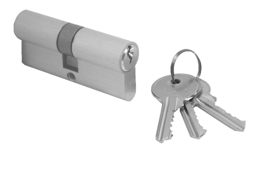 CILINDRO  H SEGURIDAD MEDIA (ASIA) 70 MM NIQUEL SATINADO