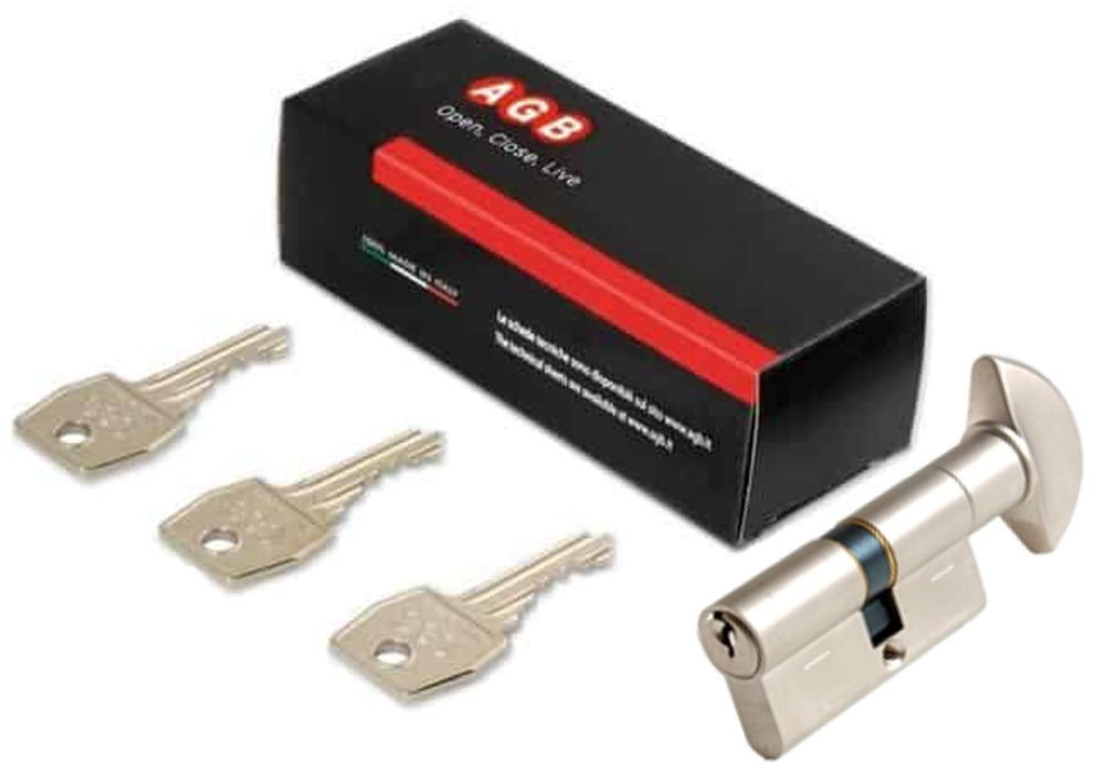 CILINDRO SEGURO MANUAL SERIE 600 Centrado 70mm NIQUEL (LLAVE / SEG MANUAL) AMAESTRABLE E IGUALABLE (ITALIA)